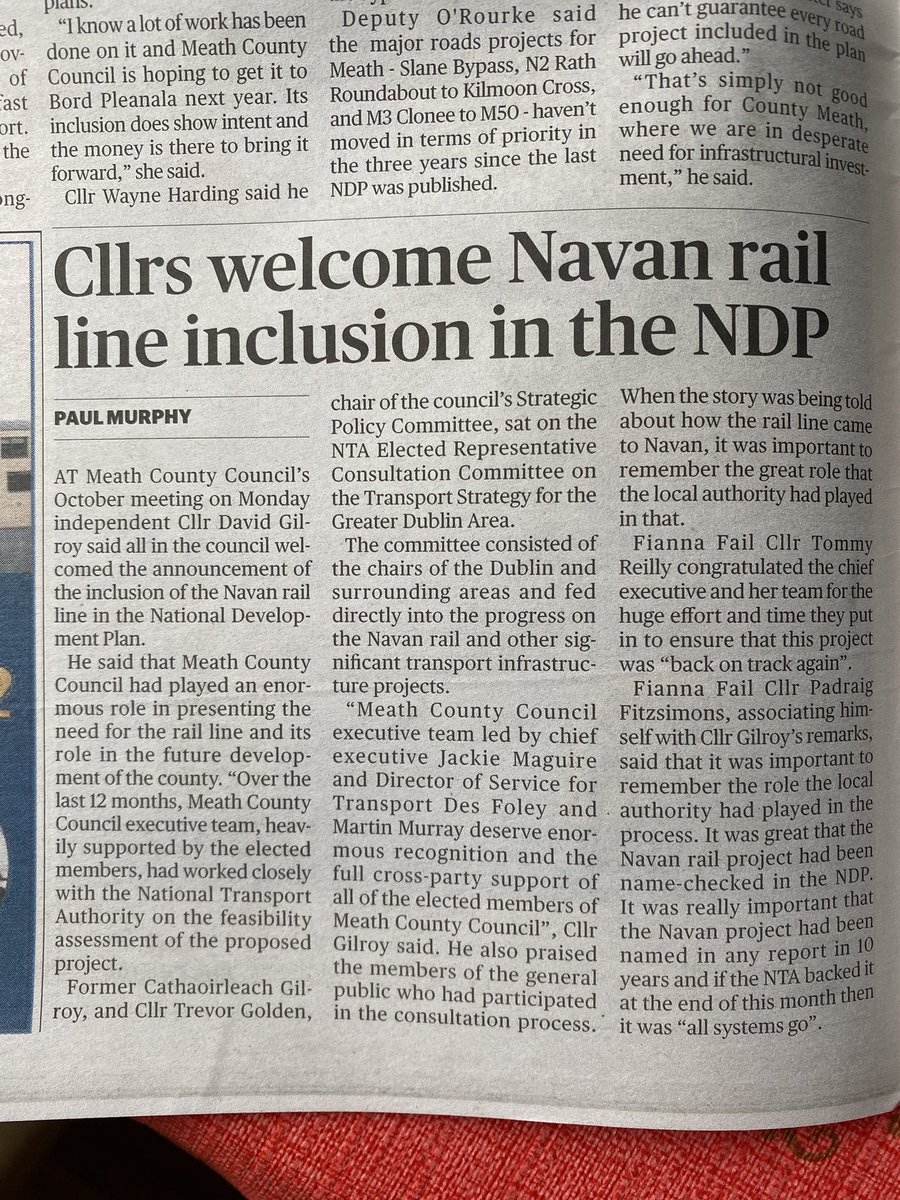 Very proud of the role we all played in delivering this important infrastructure to our county particularly being Meath Cathaoirleach during this critical time and working on delivering this  project for the future of us all. #SDG3 #SDG8 #SDG9 #SDG11 <a href="/meathcoco/">Meath County Council</a> <a href="/meathchronicle/">Meath Chronicle</a>