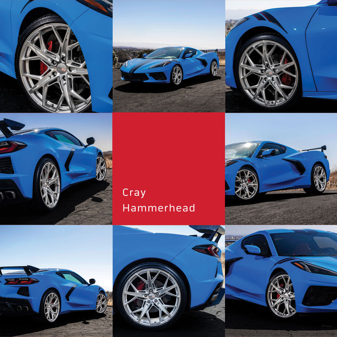 DiscountTire's tweet photo. Happy #WheelWednesday. What do you think of the all-new Hammerheads from Cray Wheels?
✨ Multi-spoke mesh design
✨ Rotary-forged construction
✨ NEW C8 fitment!!
✨ Available in Gloss Black, Gloss Silver with Mirror Cut Face, Gloss Gold with Mirror Cut Face
#wheel #craywheels https://t.co/ObNefnl1vD