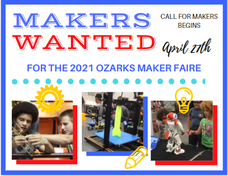 Educators do you have students that make, create, and/or sell their creations. Please share this opportunity to showcase their awesomeness 
<a href="/OzarksMF/">TheOzarksMakerFaire</a>
 Apply to be part of this amazing event: theozarks.makerfaire.com/call-for-maker…