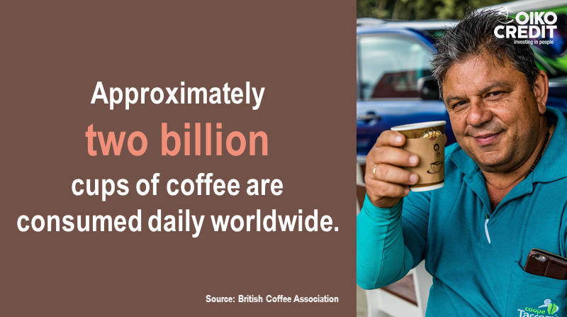 Oikocredit's tweet photo. ☕Coffee is one of the world’s most popular beverages! How many cups do you drink a day? 👇Share your amount in comments below!
#InternationalCoffeeDay #coffeepledge https://t.co/o4DjIYyXaP