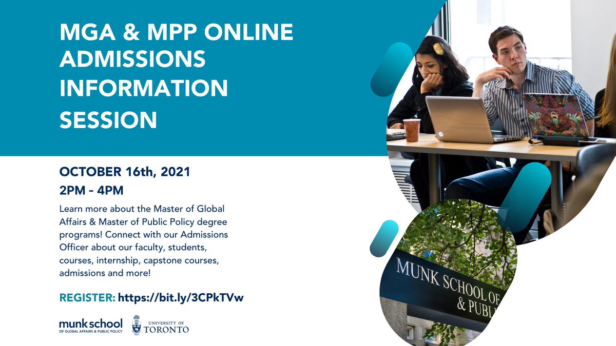 Considering a degree in public policy? Learn more about our leading MPP program. Join fellow students eager to contribute to the public good. Learn from public sector &amp; academic leaders about policy topics relevant to today's economies, polities, societies bit.ly/3CPkTVw