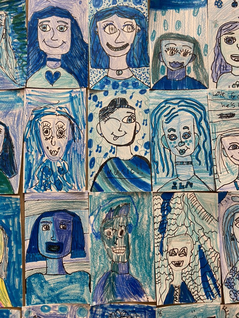 CMCSIWarriors's tweet photo. Our Warriors created self-portraits in Art with @MrsEstrada031 What a beautiful world we create when you put us all together! @Hall_Schools https://t.co/Ew3v0nWVlL