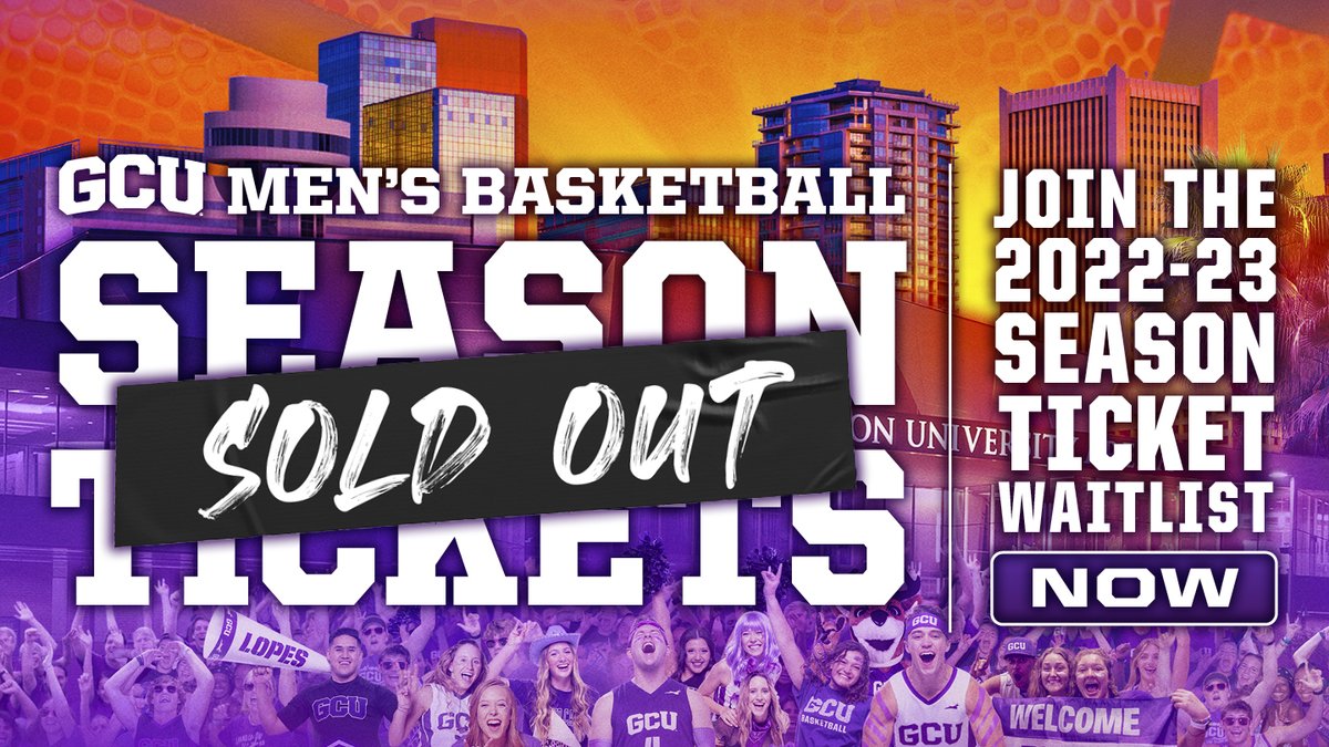𝚃𝚑𝚎𝚢'𝚛𝚎 𝚐𝚘𝚗𝚎! Season tickets are sold out for <a href="/GCU_MBB/">Grand Canyon Men’s Basketball</a>.

Read » gculopes.com/news/2021/10/6…