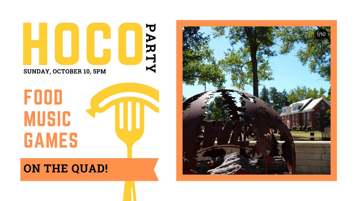 Just a reminder this Sunday from 5-7PM have some fun on the Quad with our HOCO Party! Hope to see you there!