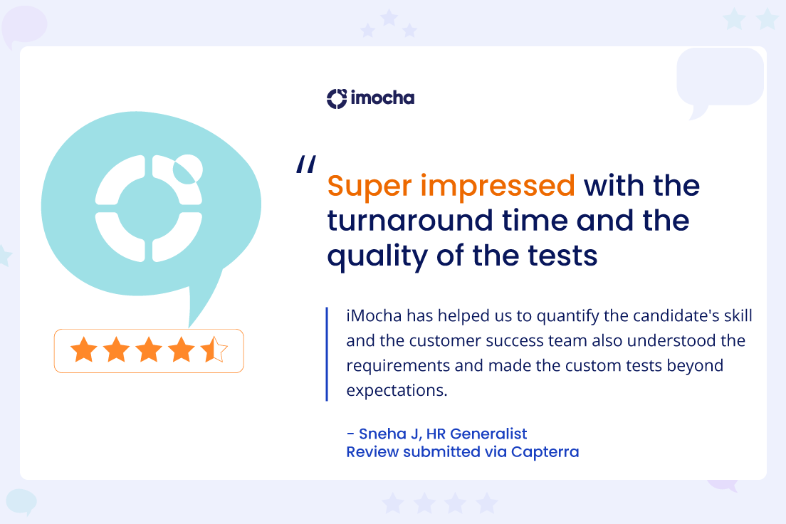 imochaHQ's tweet photo. Thank you for the awesome review, Sneha! We're happy to hear, we hit the mark for you.
Review submitted via @Capterra
#customertestimonial #happycustomer #capterrareview https://t.co/R7Gn3xVb8m