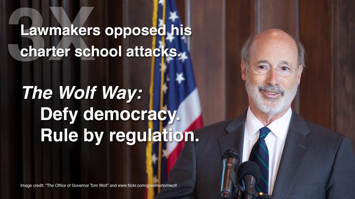 143KRising's tweet image. For years we have fought and the legislature has denied @GovenorTomWolf's attempts to impair our charter schools. Now he is bypassing the General Assembly, forcing a regulation through @PADeptofEd. Oppose this regulation! 

bit.ly/3ml32iA
