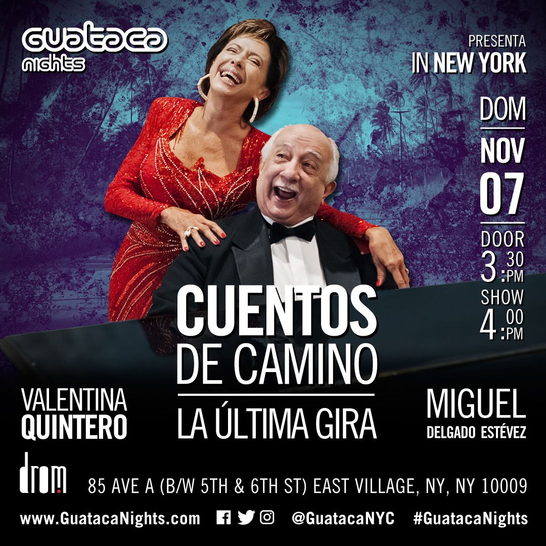 Los Cuentos de Camino de Valentina Quintero @valendeviaje y Miguel Delgado Estévez <a href="/MDelgadoEstevez/">Miguel Efren Delgado</a> ¡en Nueva York🗽👏🏼! Sí, gente querida, así como lo leen😌. Busquen sus entradas y/o corran la voz‼️

bit.ly/3oEVV7l