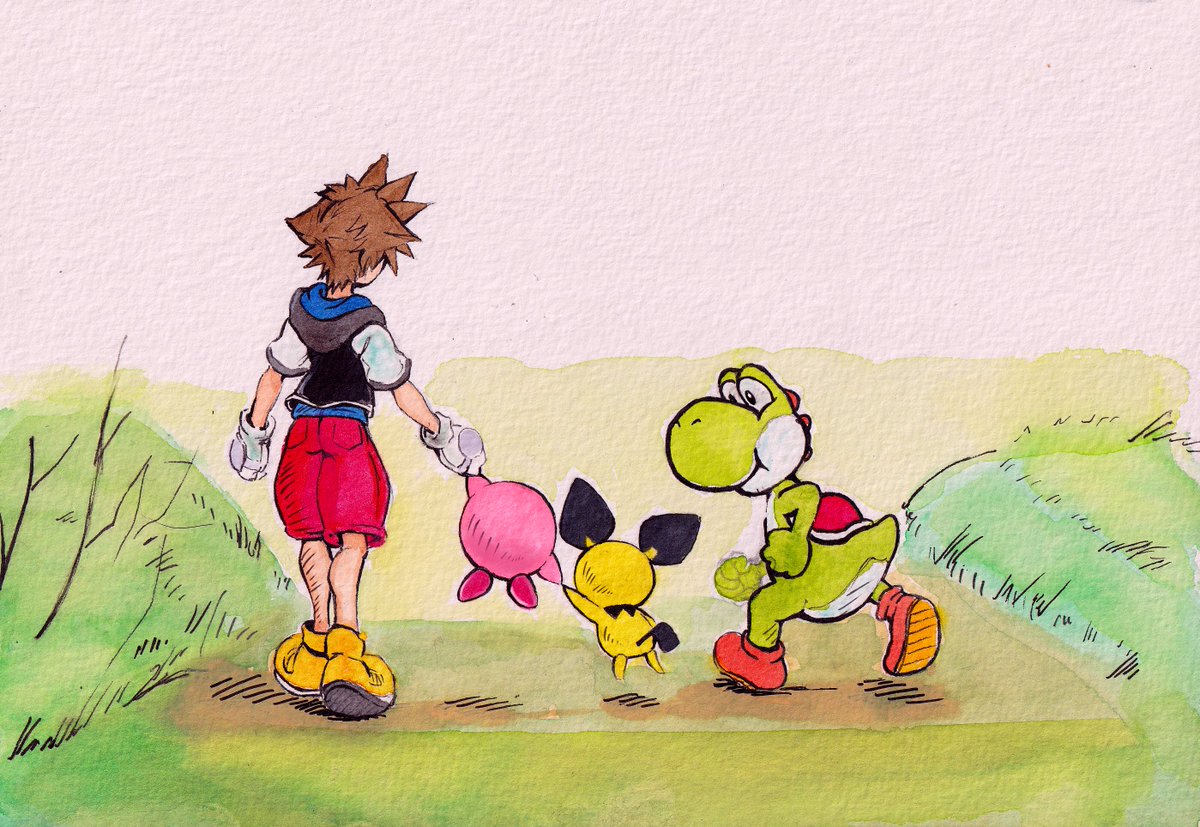 HTSA_art's tweet photo. 100 Acre Wood book cover but Smash 🥺
 #SuperSmashBrosUltimate  #SSBU #Sora4Smash #KingdomHearts https://t.co/cVMkIt8tM8