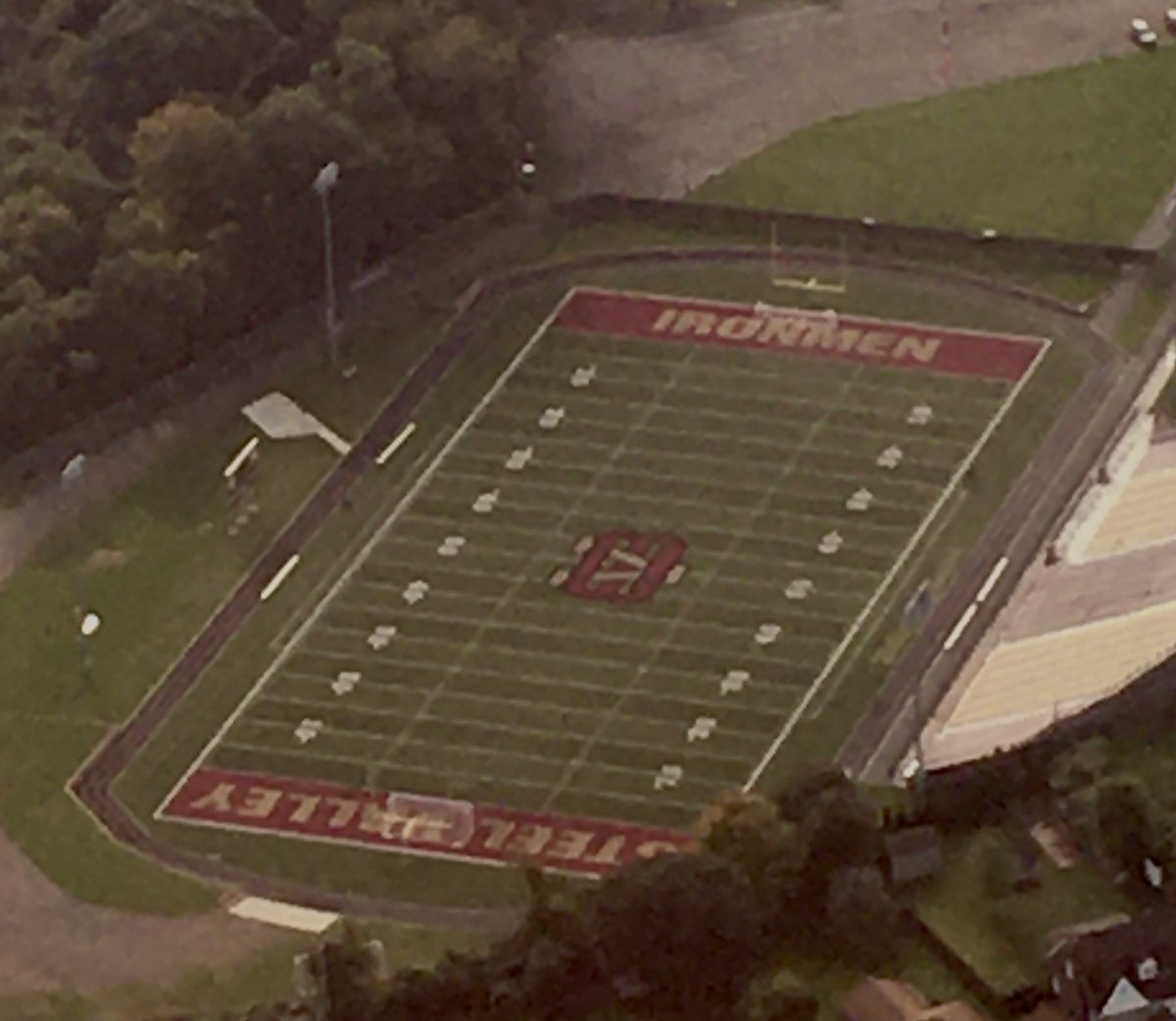 SamDHallJr's tweet photo. #WilliamVCampbell home of the @svironmaniacs @SVIronmenSoccer @steelvalleyiron resplendent this morning from #SKY4 https://t.co/akvgpF7H5J