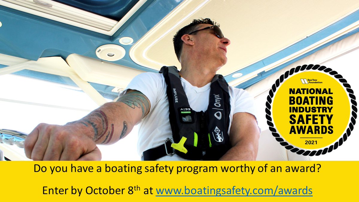 The time is now!
Does your for-profit company promote boating safety programs? If you'd like to be recognized and rewarded for this, apply for the National Boating Industry Safety Awards by October 8th at boatingsafety.com/awards. #boatingsafety