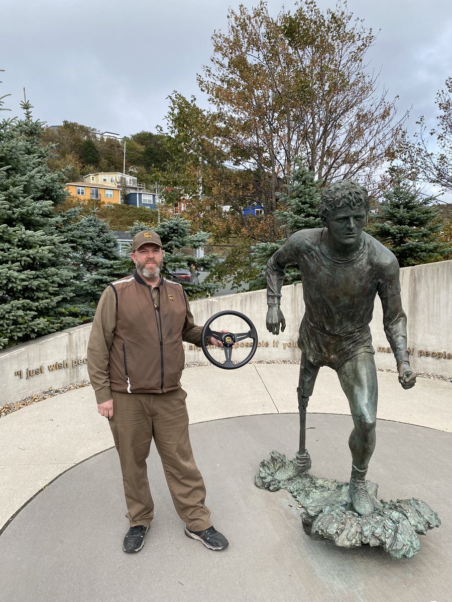 The UPS Safety wheel made it’s way to North America’s most eastern point in St-John’s Newfoundland. The same location where Terry Fox dipped his foot into the North Atlantic on his way to his history journey across Canada 🇨🇦 
#UPSSafetyWheel