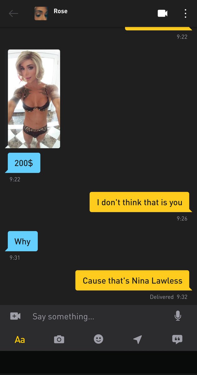 Be careful on #Grindr this fake tried scamming by using <a href="/TSNinaLawless/">Nina Lawless</a>  pictures