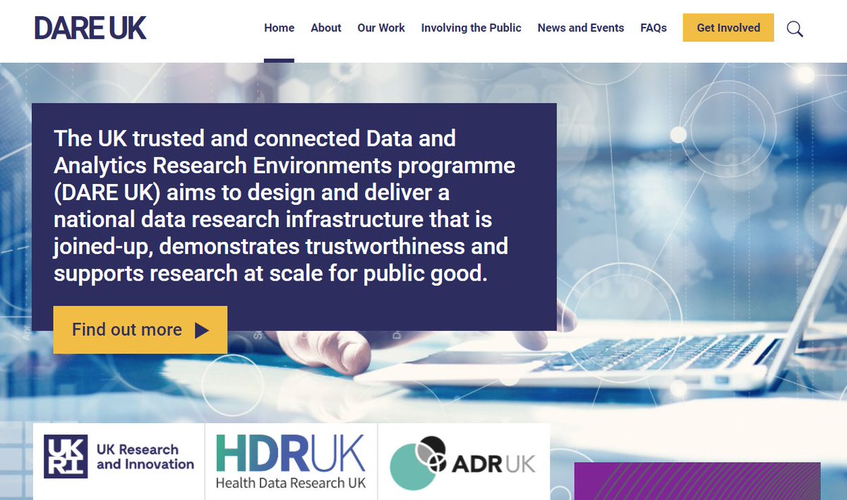 📢 Alongside @UKRI_News & @adr_uk, we are pleased to announce the launch 🚀 of The UK Trusted & Connected Data & Analytics Research Environments programme (#DAREUK) website: bit.ly/3ilJeKU