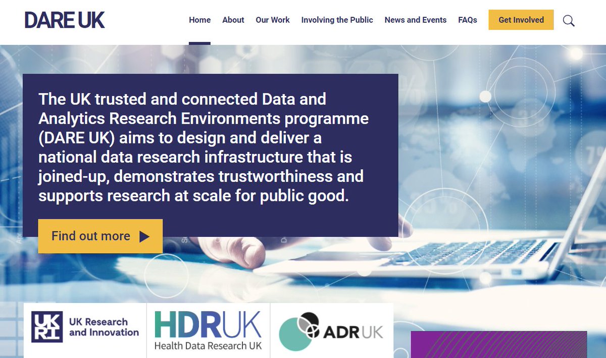 📢 Alongside <a href="/UKRI_News/">UK Research and Innovation</a> &amp; <a href="/adr_uk/">ADR UK</a>, we are pleased to announce the launch 🚀 of The UK Trusted &amp; Connected Data &amp; Analytics Research Environments programme (#DAREUK) website: bit.ly/3ilJeKU