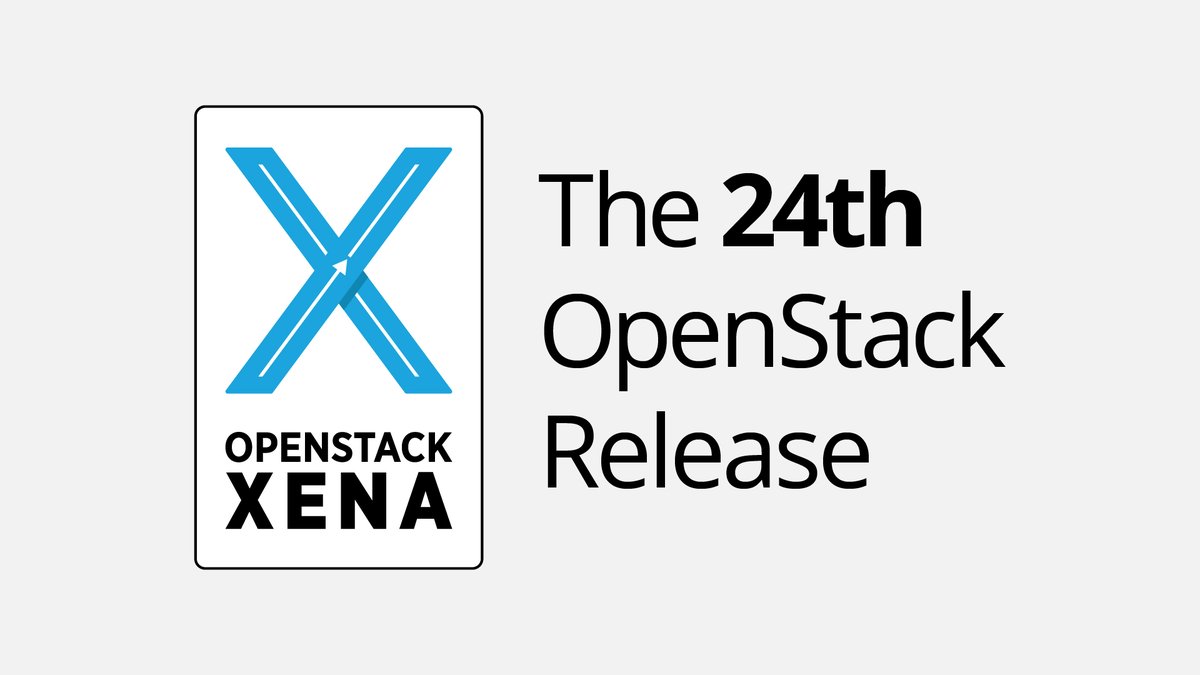 OpenStack's tweet image. Xena is here!
Thank you and congratulations to all the amazing #OpenStack contributors who helped to make the OpenStack Xena release a success! This release would not be possible without our amazing #OpenInfra community members ❤️ #WeAreOpenStack
openstack.org/software/xena/