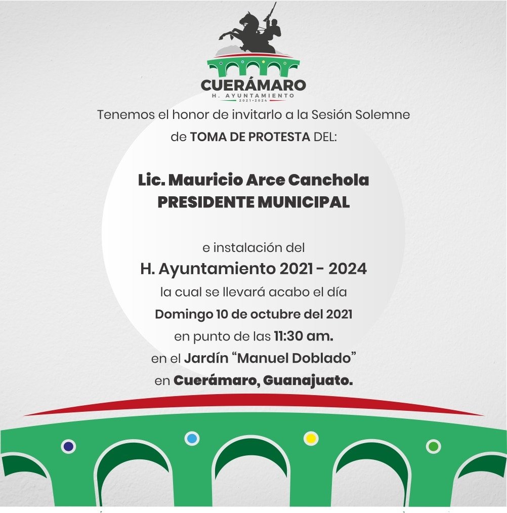 MauArceC's tweet photo. Invitamos a la Ciudadanía en general a la toma de protesta e instalación del H. Ayuntamiento 2021 - 2024, ven y forma parte del cambio. #UnidosParaProsperar https://t.co/0209kJMQBj