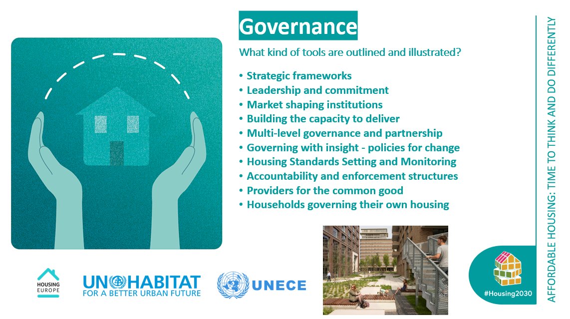 HousingEurope's tweet photo. #Housing2030 first chapter concerns good #governance tools, which shape the functioning of different actors in #housingsystems. It promotes decision-making, policy development and implementation that is well informed and participatory while being accountable and transparent. https://t.co/QWOD9e2B8o