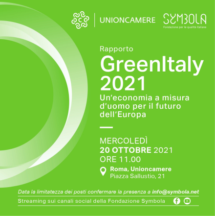 #greeneconomy in Italia: il 20/10 presentazione del Rapporto #GreenItaly 2021 realizzato da  <a href="/SymbolaFondazio/">Fondazione Symbola</a> con #Unioncamere. Presenta il rapporto il segr.gen. <a href="/GiuTripoli/">giuseppe tripoli</a> con <a href="/erealacci/">Ermete Realacci</a>. Intervengono il ministro Cingolani e <a href="/PaoloGentiloni/">Paolo Gentiloni</a> bit.ly/3Bi0xnv