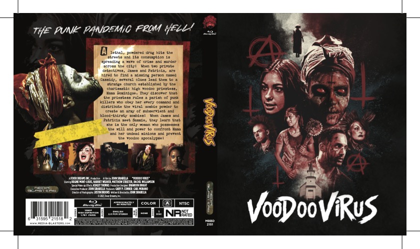 Voodoo Virus has finished authoring now and goes into replication.  The inner sleeve features the art using the cast.  This one is off to the races now as within 6 months we will start seeing the streaming sales.  #mediablasters #voodoovirus #horror #punkmovies #punkrock