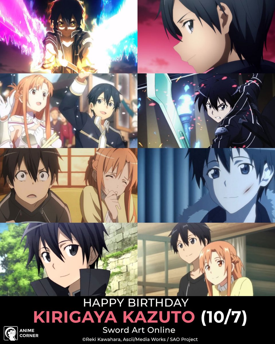 Oh great. I'm an emo gamer (Kirito).. wonderful  Anime characters  birthdays, Anime horoscope, Anime funny