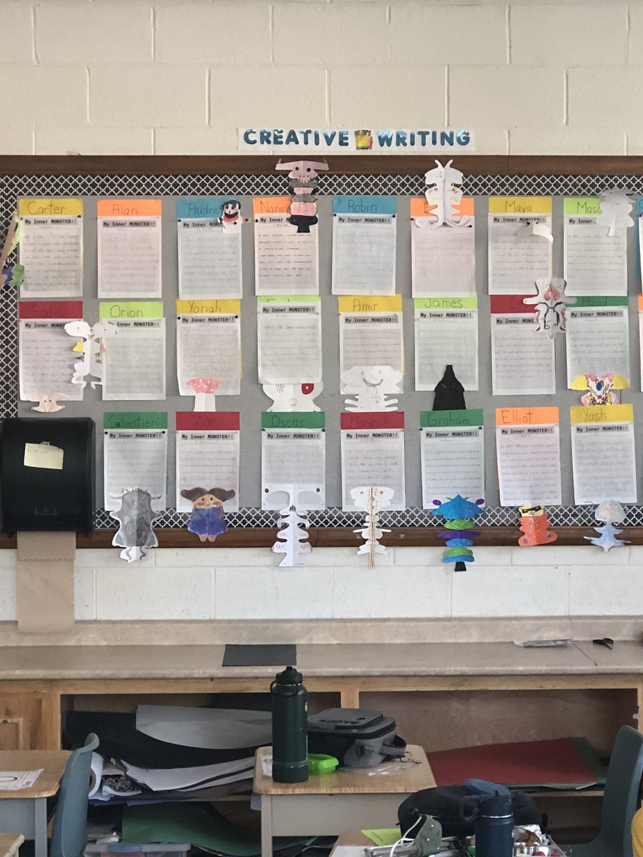 Our creative writing board is looking great. Nice work grade 4/5