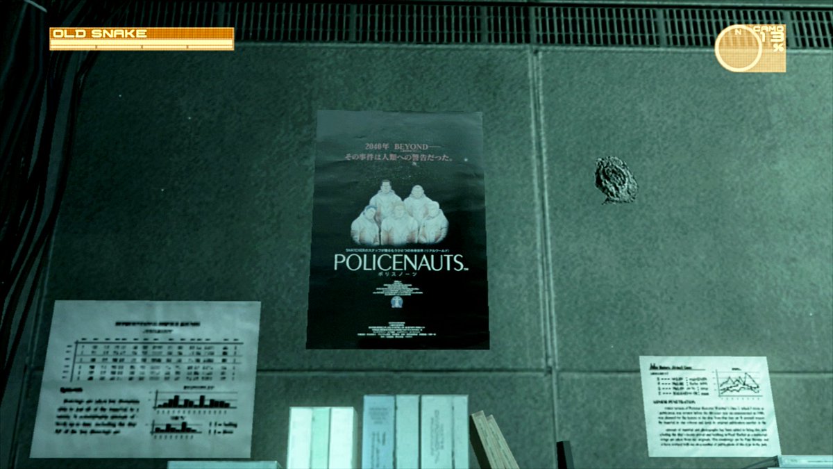 MGS4のオタコンの研究室に飾ってあるポリスノーツのポスターの
