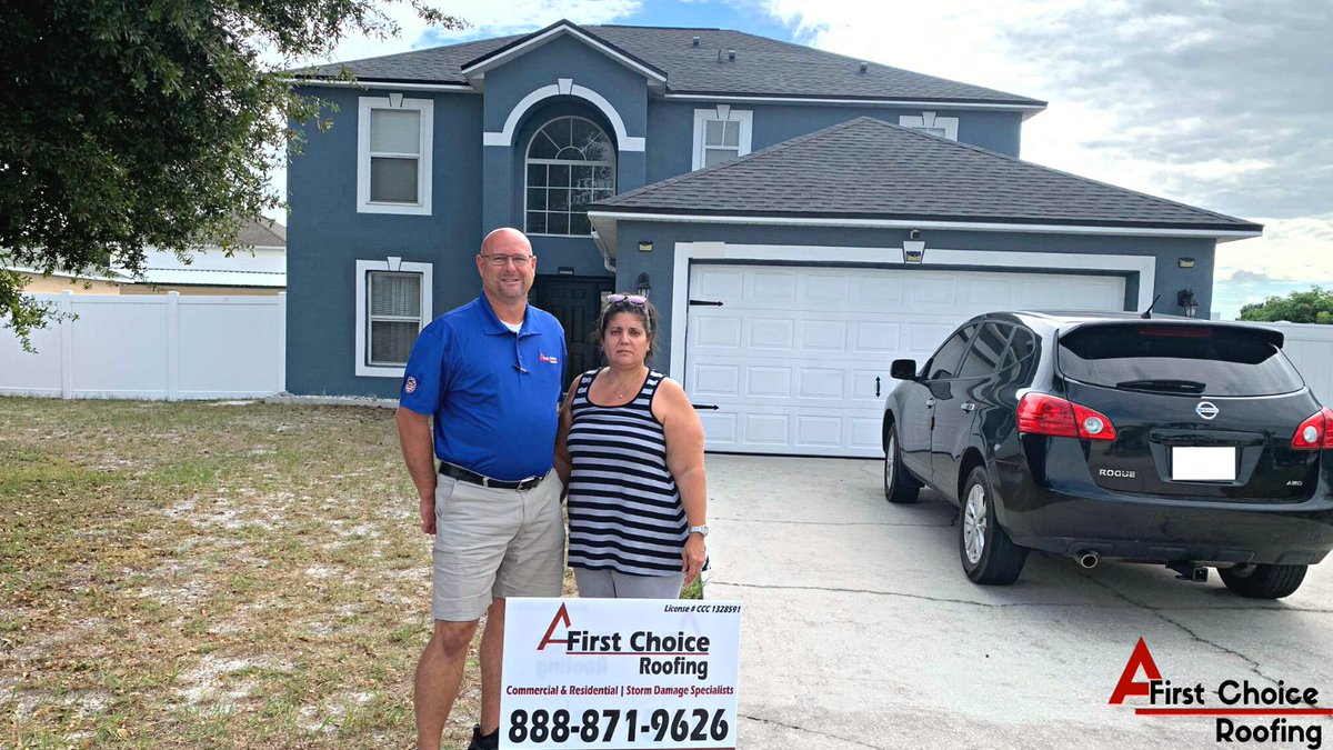 AFirstChoice_'s tweet photo. Another roof completed ✅ Chris did a great job helping this homeowner with her roof replacement!
#newroof #roofingcontractor #tampa https://t.co/Rtz2QC5oC8