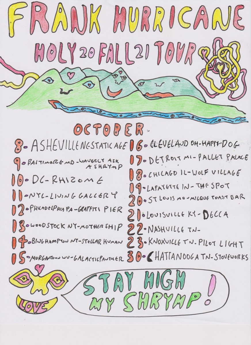 FrankHurricane's tweet photo. HOLY OCTOBER TOUR 2021!!! https://t.co/MhBDtMcGnM