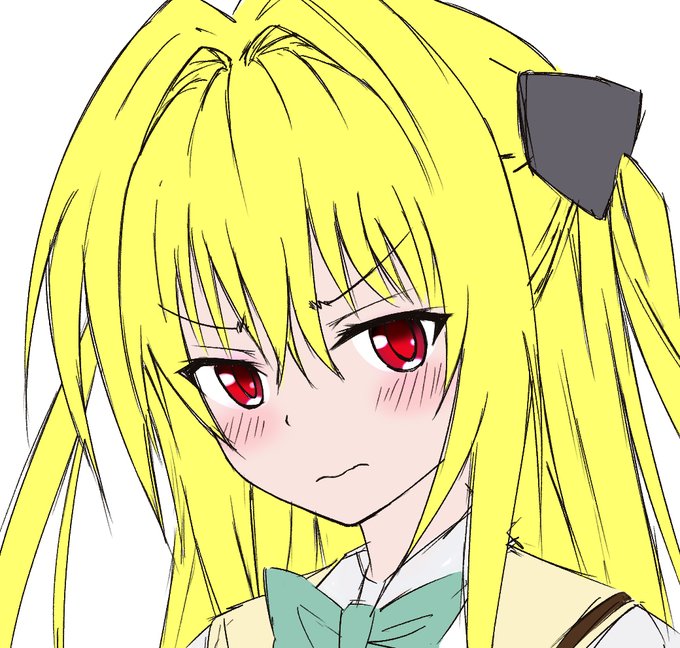 金色の闇、照れ顔 #女の子 #ToLOVEる #金色の闇 #ヤミ #イラスト #girl #女子高生 #金髪 #照れ顔 https://t.co/O44G5N907L 