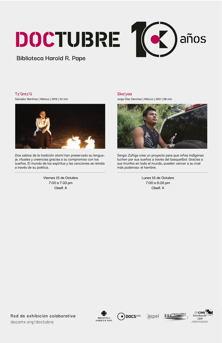 FundacionPapeAC's tweet photo. La Biblioteca Pape será sede del festival de cine documental "Doctubre", el cual se estará presentando una serie de películas. La primera de ellas será "El viaje de Paty" éste próximo 08 de octubre en punto de las 7:00 pm. ¡Cupo limitado!
#BiblioPape #Monclova #Doctubre #Docmx https://t.co/9rjEeschvf