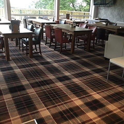 Our Finsbury Park Warm Tartan looks beautiful, installed at @marsdenparkgolfclub by <a href="/speakmans/">Speakman Contractors</a>

Finsbury Park is part of our Hotel and Leisure range;
✔ Woven Axminster 
✔ 80% Wool 20% Nylon
✔ 4m wide
✔ 10 year commercial wear

#Hospitality #pubsandclubs #hotels #Contract
