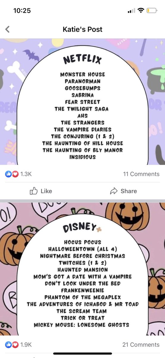 Kiroseandersen's tweet photo. In honor of spooky szn! here’s some movie’s recommendations that i found on facebook!! I’m definitely going to be watching some!! #pantherpr #cmn3890 https://t.co/ZPFBVvG6kS
