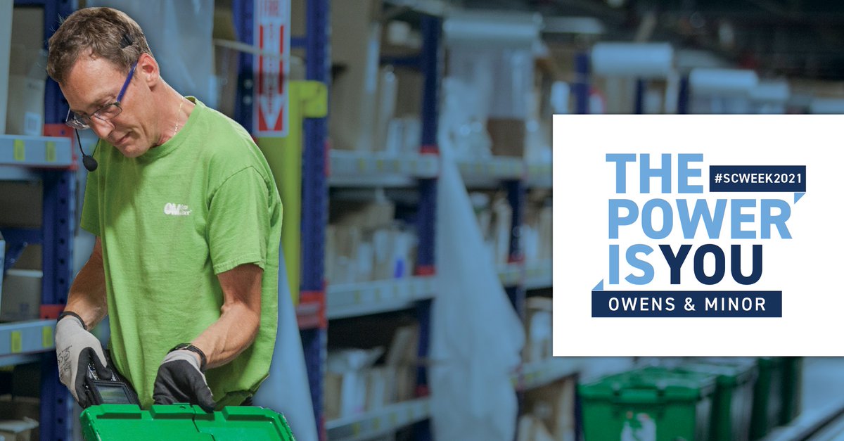 Owens_Minor's tweet photo. Supply chain efficiency is at the heart of healthcare. During #SCweek21, we want to take the time to thank & recognize all supply chain professionals for how you empower our supply chains. You are valued & appreciated. #OMThePowerIsYou https://t.co/dOw8URaCGM https://t.co/TMOtVBohGY