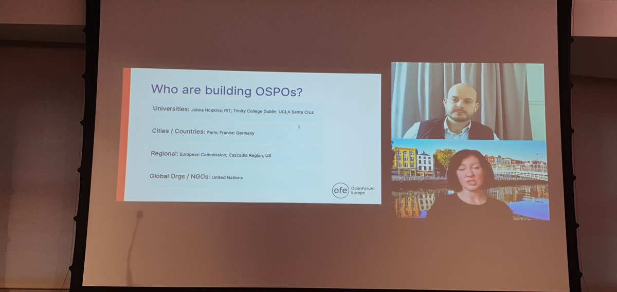 TODO Group (#OSPO) (@todogroup) on Twitter photo Now presenting at #OSPOCon Europe: <a href="/claredillon/">claredillon</a> from @Moss4Cities & <a href="/ospoplusplus/">OSPO++</a> and Astor from <a href="/OpenForumEurope/">OpenForum Europe</a> outlining their view of the rationale behind the latest public sector developments and the potential impact of #OSPOs Now presenting at #OSPOCon Europe: <a href="/claredillon/">claredillon</a> from @Moss4Cities & <a href="/ospoplusplus/">OSPO++</a> and Astor from <a href="/OpenForumEurope/">OpenForum Europe</a> outlining their view of the rationale behind the latest public sector developments and the potential impact of #OSPOs