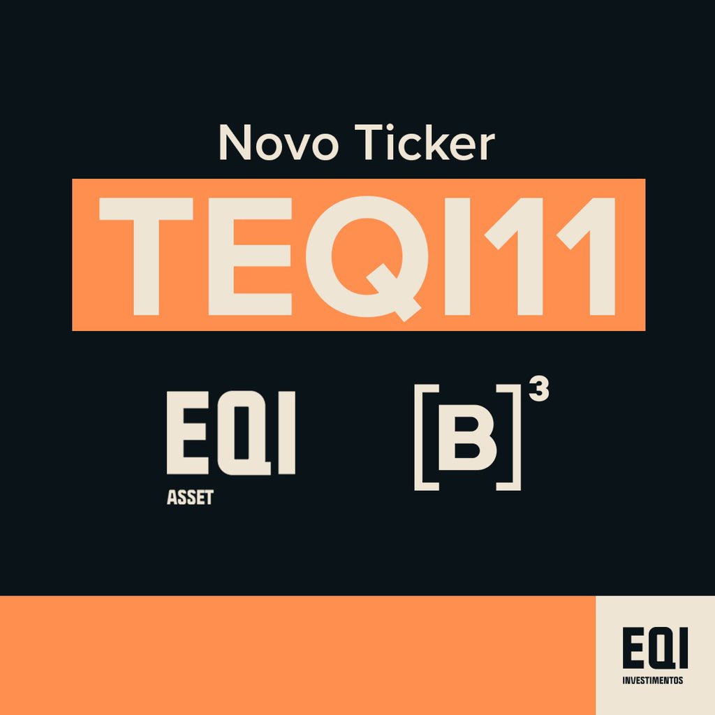 Juliano Custodio (@juliano_custdio) on Twitter photo E falando sobre a novidade...
A EQI Asset está lançando hoje o novo ETF de tecnologia... Um ETF ativo para comprar empresas de tecnologia nos EUA...
TEQI11
(Apenas para investidores qualificados)
<a href="/emarchetti77/">Ettore Marchetti</a> <a href="/betinho75/">Roberto Chagas</a> <a href="/alisc/">Aline Cardoso</a> <a href="/PcarneiroP/">Pedro P Carneiro</a> <a href="/PassaroFelipe/">Felipe Passaro</a> @eqiinvest E falando sobre a novidade...
A EQI Asset está lançando hoje o novo ETF de tecnologia... Um ETF ativo para comprar empresas de tecnologia nos EUA...
TEQI11
(Apenas para investidores qualificados)
<a href="/emarchetti77/">Ettore Marchetti</a> <a href="/betinho75/">Roberto Chagas</a> <a href="/alisc/">Aline Cardoso</a> <a href="/PcarneiroP/">Pedro P Carneiro</a> <a href="/PassaroFelipe/">Felipe Passaro</a> @eqiinvest