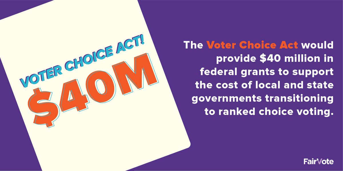 fairvote's tweet image. The #VoterChoiceAct has been reintroduced in Congress! 🥳🎉🗳️

This bill provides funds &amp;amp; technical support to help cities &amp;amp; states adopt #RCV in their elections. We're grateful to @SenatorBennet, @RepDeanPhillips, &amp;amp; @SenAngusKing for leading this effort 
bit.ly/3Fjn2L1