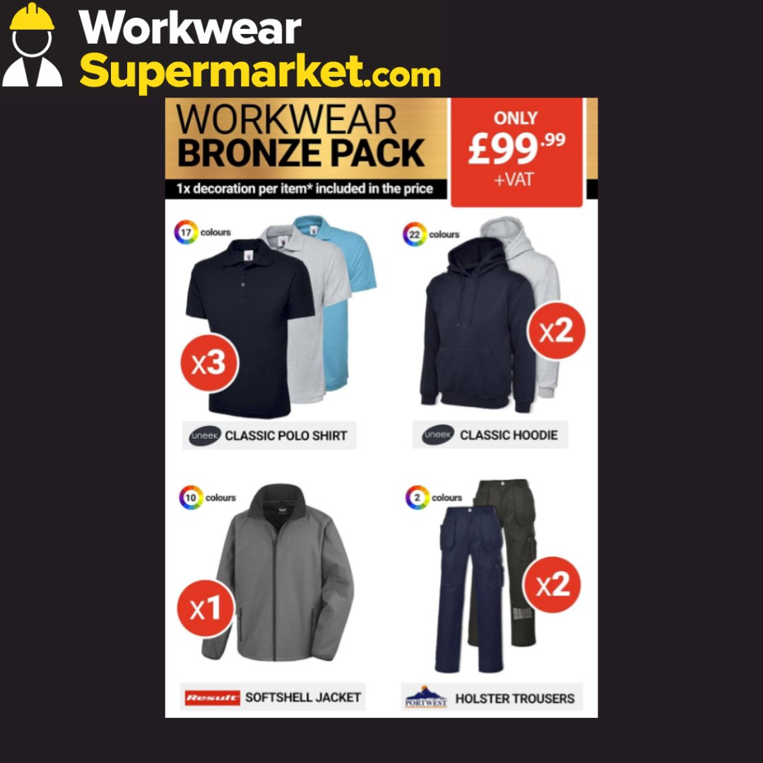 Just like the upcoming boxing fight, we have a Bronze Bundle suitable for all  working environments!

Our Bronze Workwear Bundle Pack is the ultimate value bundle deal.

Get your Bronze Bundle Pack -  workwearsupermarket.com/workwear-bronz…

#bundle #workwear #clothing #ppe #printing #office