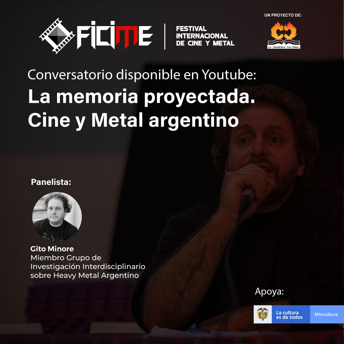 Ya está disponible en nuestro canal de Youtube la charla La Memoria Proyectada. Cine y Heavy Metal Argentino
 el pasado 23 de septiembre por nuestro Facebook Live @ficimefestival 

youtu.be/m-eGOcWm52U