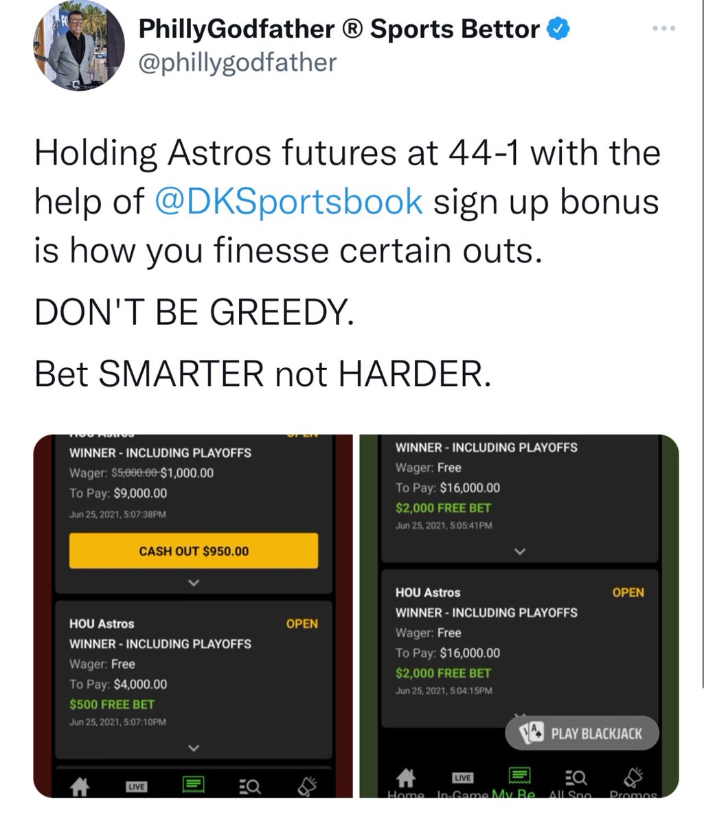 3rdJunior's tweet photo. @real_fats this is all time classic from PGF. acting like has 44:1 on astros &amp; will claim that as his win or claim it as huge hedge opportunity for ALL HIS FOLLOWERS, as if everyone had free bets to leverage. only tweeted about astros all summer now a white sox ticket appears https://t.co/RioiYyp8oI