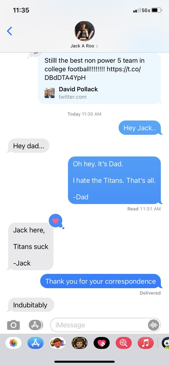 DanHancock1978's tweet photo. Just a typical convo with my son. We talk about things that really matter. I guess you could say we embrace #TitanHateWeek and so forth⦠https://t.co/87nEAZUhCJ