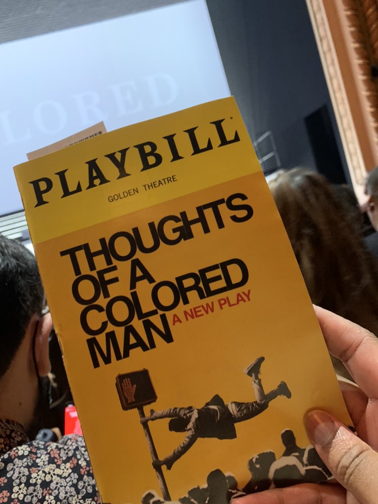 So full from witnessing a production making history!! First all Black male cast, director, playwright,and lead producers on Broadway!! Such a necessary and heartfelt work. For us by us! Congrats to all involved. They open next week so pull up y’all! 😘✨✊🏾 #ThoughtsofaColoredMan
