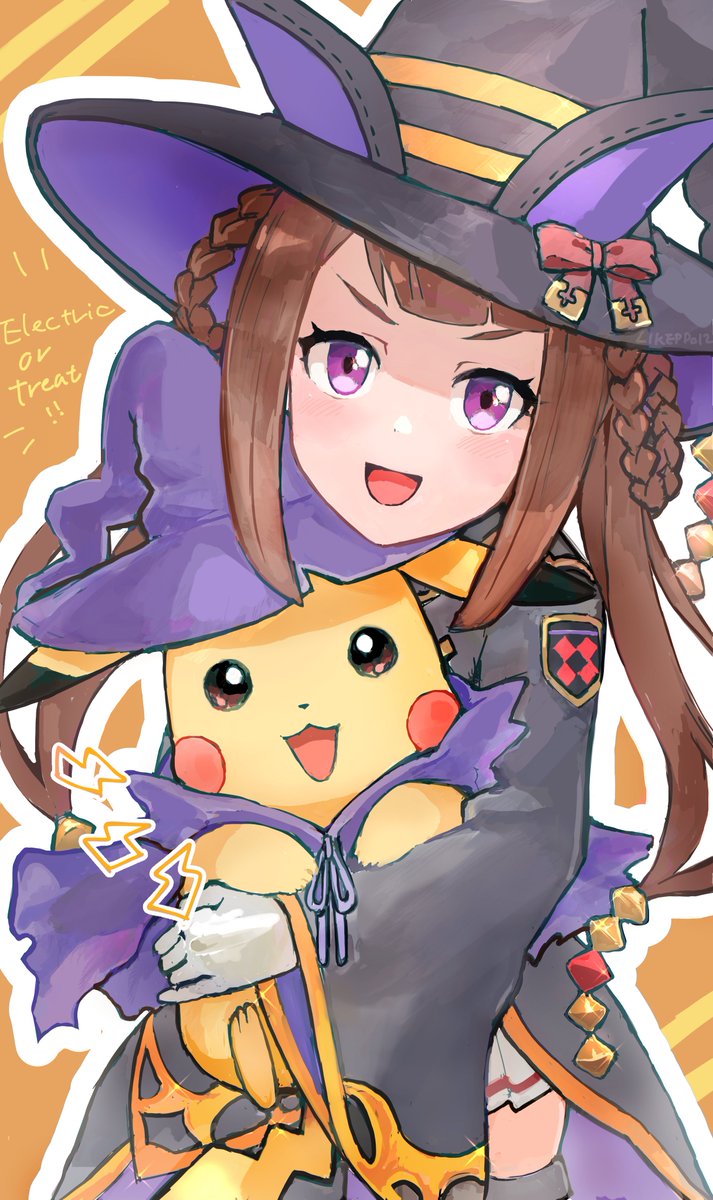 pikachu no humans hat pokemon (creature) witch hat solo clothed pokemon traditional media  illustration images