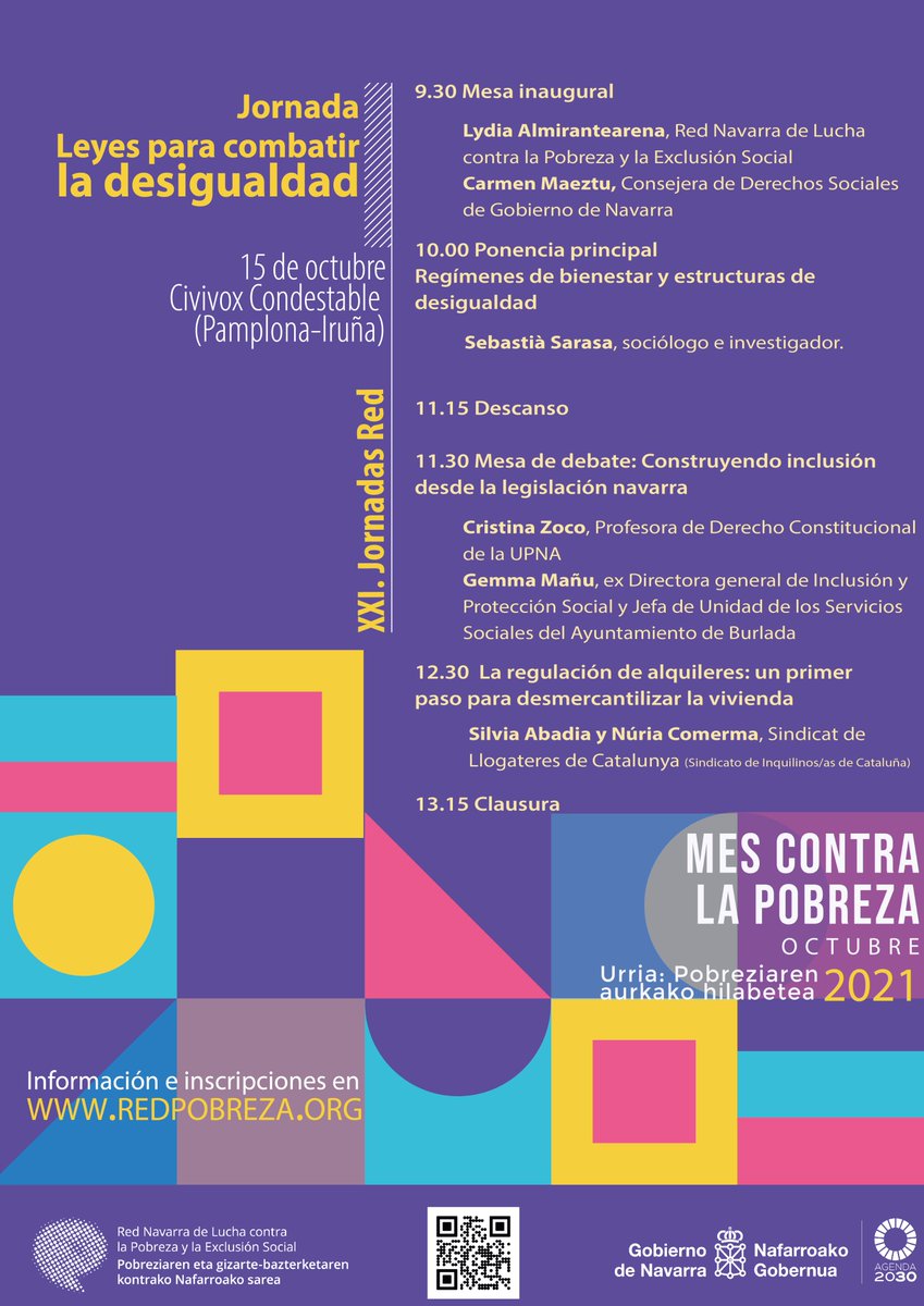 📣📣📣 Llevamos 21 años celebrando las Jornadas de la Red, y este año volvemos a vernos la cara.

XXI. Jornada de la Red: "Leyes para combatir la desigualdades"
También se podrá ver online.
Reserva tu plaza ya 👉forms.gle/ANtuUqkfZe1GtT…