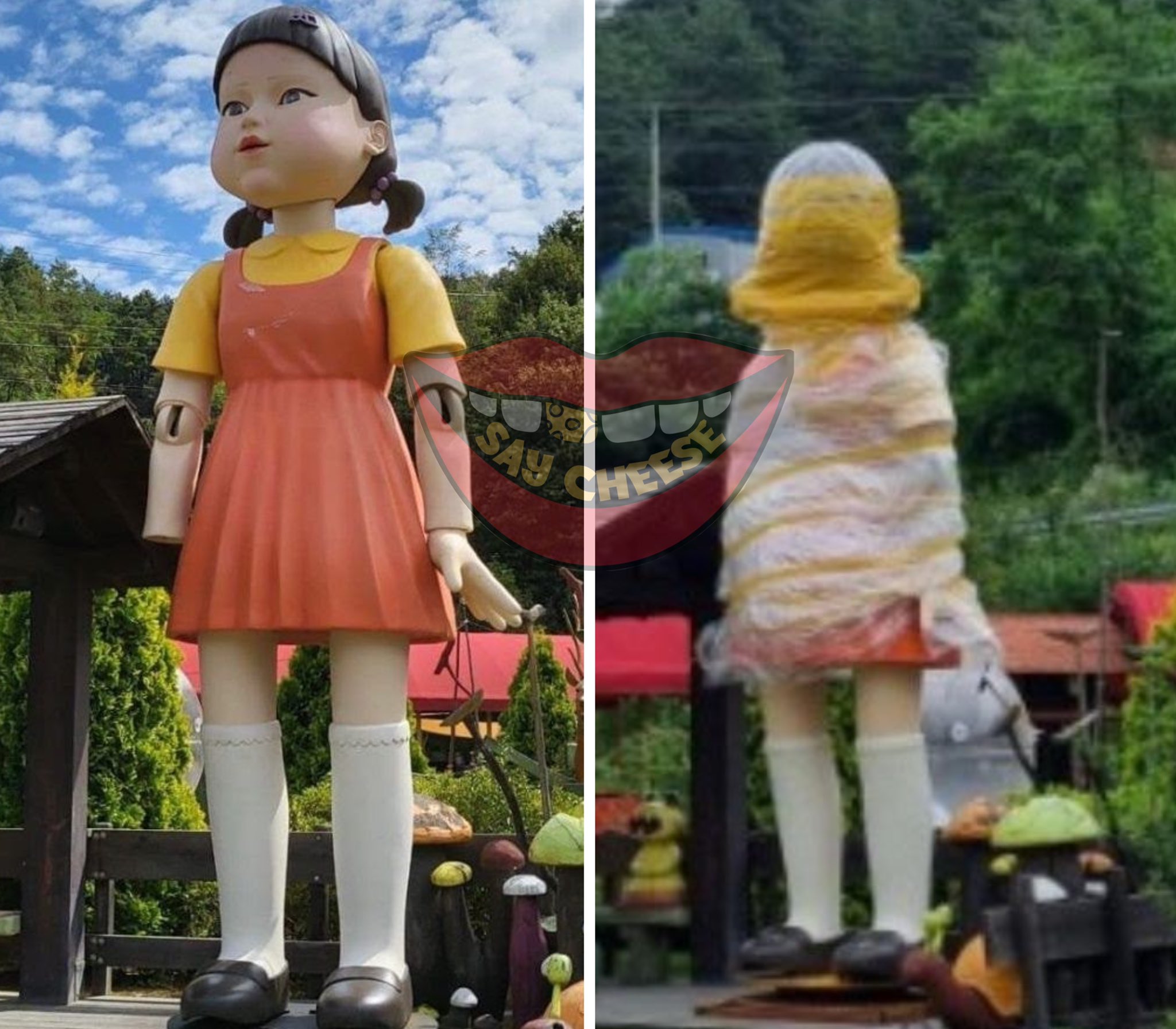 SAY CHEESE! 👄🧀 on Twitter: "The giant doll from Squid Game is real