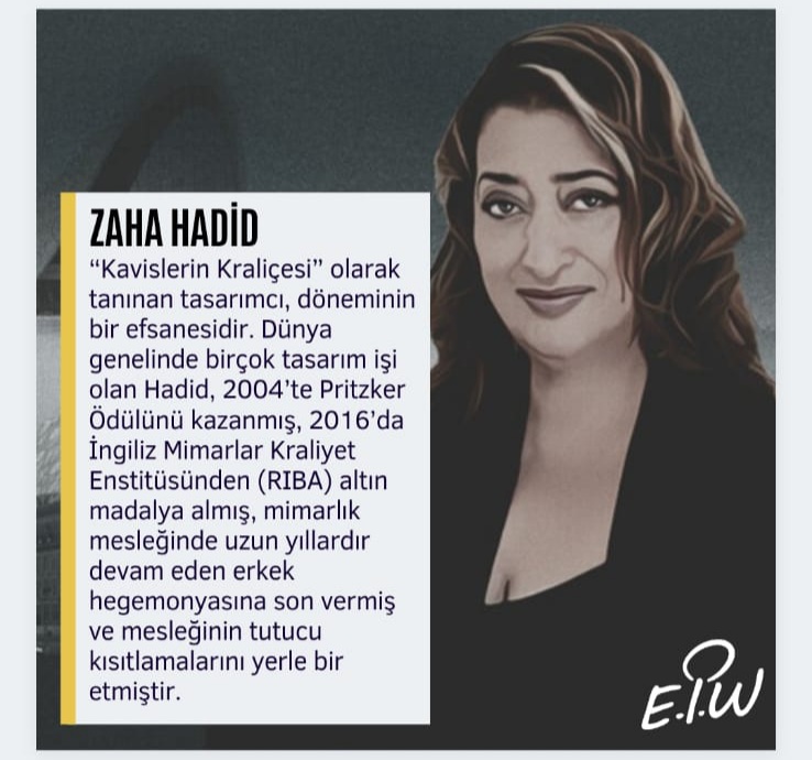 Kadınlar kendilerini bir çok alanda gösteriyor bunlardan biride mimarlık. Söz konusu mimarlık olunca bu alanın akla gelen isimlerinden biri olan ve ilham veren bir kadından bahsetmek istiyoruz: Zaha Hadid

Kaynak:redshift.autodesk.com.tr/mimar-zaha-had…

#eiw #mimarlık #kadınistihdamı #feminizm