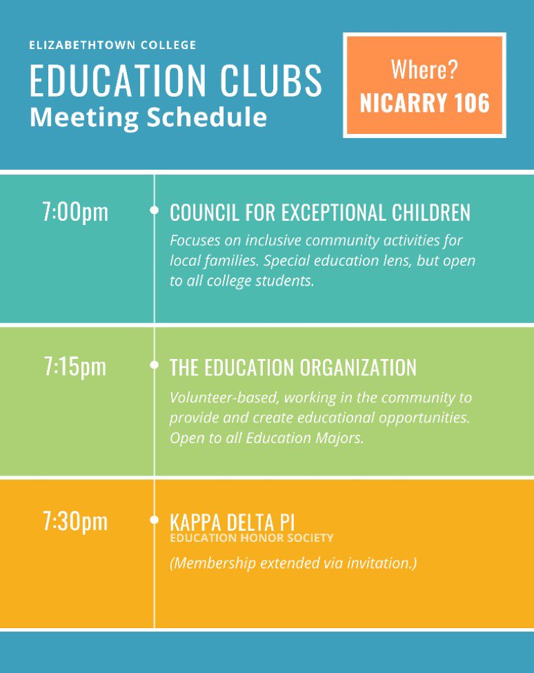 EdOrg, CEC, and KDP are meeting at their respective times tomorrow night! Read the inforgraphic to learn more information.