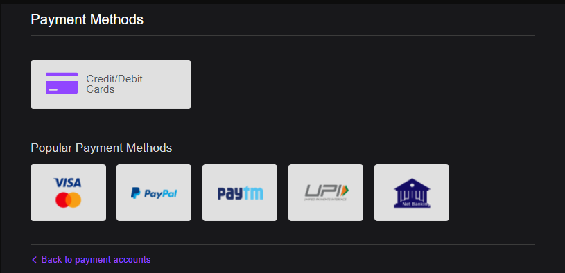 TwitchTVIndia's tweet photo. Paytm and UPI now available to be used as a payment methods on Twitch 💜

#TwitchIndia #Twitch https://t.co/HfpvTkXzdI
