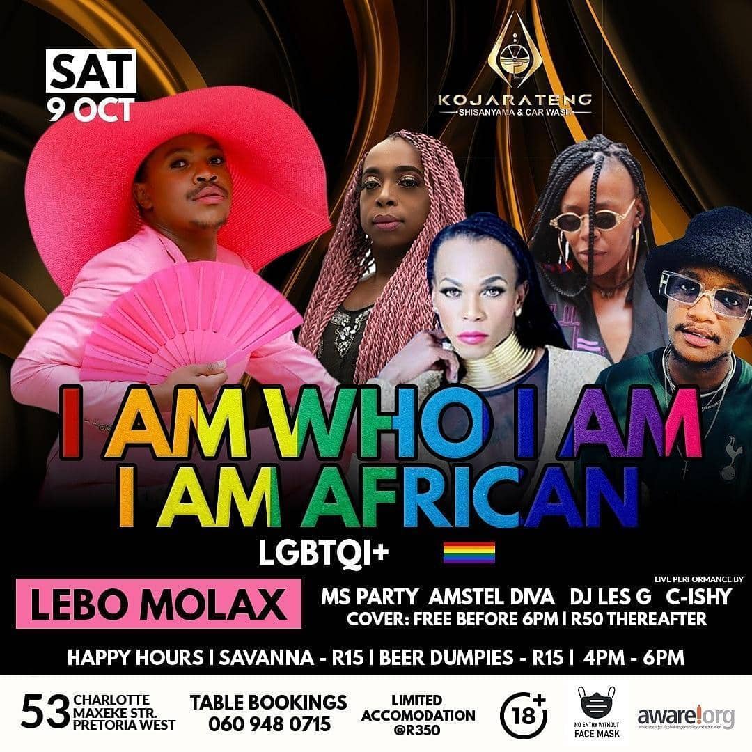 SibaMadikizela's tweet photo. SATURDAY, 9 OCTOBER. #IamWhoIAm #IamAfrican 🌈 https://t.co/9S8sxGngLD