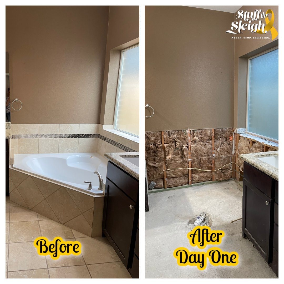theeverywish's tweet photo. Thanks to everyone who helped get this process started for Kamryn. One day of renovations down!

Be sure to follow the progress and if you are able to help donate towards the out of pocket costs, please do so here: https://t.co/FMvr1XcTuK

#KamrynStrong #StufftheSleigh https://t.co/Gr0Y7Xzk8z