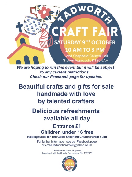 thebestofepsom's tweet photo. Tadworth Craft Fair - @TadworthCraft this Saturday https://t.co/vC4HSObzWS https://t.co/sOmlnq86CM